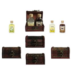 Baúl + 2 botellas de licor regalos de boda