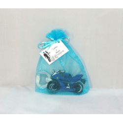 Imán abridor moto en bolsa con tarjeta personalizada