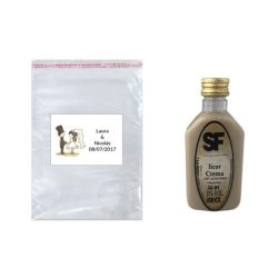 Licor de crema en bolsa con tarjeta
