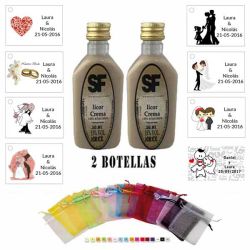 Licor Crema en bolsa organza y tarjeta