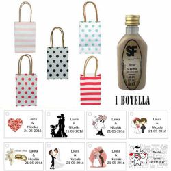Licor Crema en bolsa asa de cartón y tarjeta
