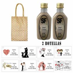 Licor Crema en bolsa asa de cartón y tarjeta