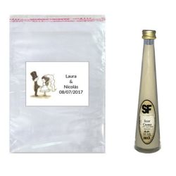 Licor de crema en bolsa con tarjeta