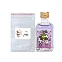 Lote licor en bolsa con tarjeta personalizada