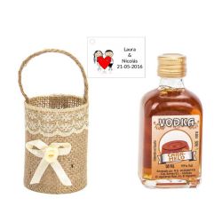 Regalo boda vodka caramelo decorado