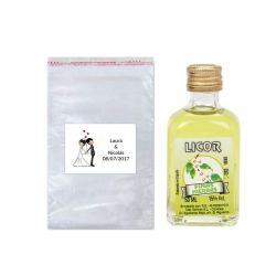 Regalo boda licor finas hierbas decorado