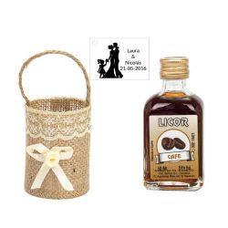 Lote regalo boda licor de café decorado