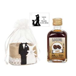 Pack regalo boda licor de café decorado