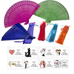 Pack Abanico sándalo en bolsa con tarjeta