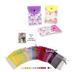 Libreta solapa con bolsa y tarjeta incluida