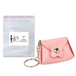 Pack llavero bolso en bolsa con tarjeta