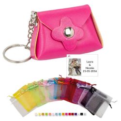 Pack llavero bolso en bolsa de organza con tarjeta