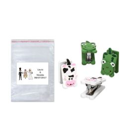 Pack Grapadora en bolsa y tarjeta regalo boda