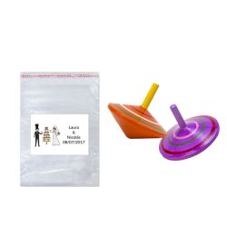 Peonza en bolsa y tarjeta pack regalo boda