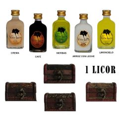 Pack boda 1 licor con baúl varios sabores