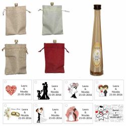 Licor crema en bolsa de saco y tarjeta