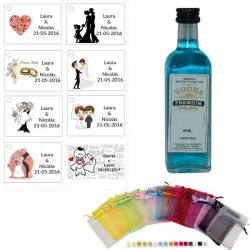 Vodka Premium en bolsa organza y tarjeta