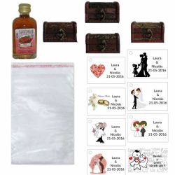 Pack licor de fresa con chocolate regalos boda