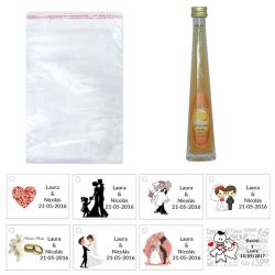 Licor mandarina 40ml en bolsa celofán y tarjeta