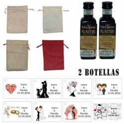 Vino Pedro Ximenez en bolsa de saco y tarjeta