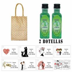 Licor Ron Mojito en bolsa asa de cartón y tarjeta