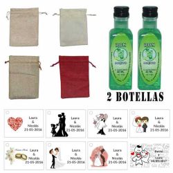 Licor Ron Mojito en una bolsa de saco y tarjeta