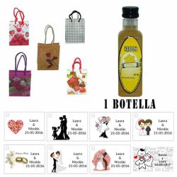 Licor Ron Miel en bolsa con asa y tarjeta