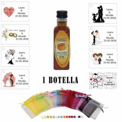 Vodka Caramelo en bolsa organza y tarjeta