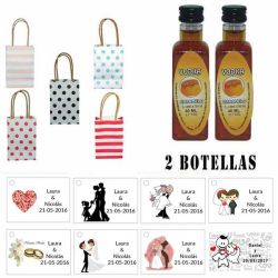 Licor Vodka Caramelo en bolsa asa de cartón y tarjeta