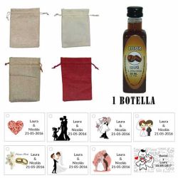 Licor Café en una bolsa de saco y tarjeta