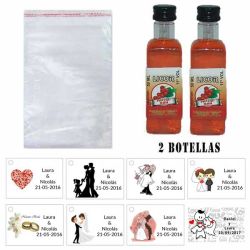 Licor Pacharán en bolsa celofan y tarjeta