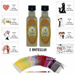 Licor Crema en bolsa organza y tarjeta