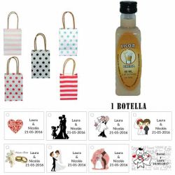 Licor Crema en bolsa asa de cartón y tarjeta