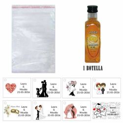 Mandarina en bolsa celofan y tarjeta