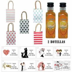 Licor Mandarina en bolsa asa de cartón y tarjeta