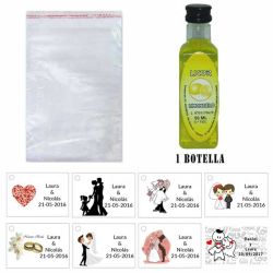 Limoncielo en bolsa celofan y tarjeta