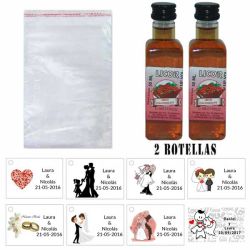 Licor Fresa con chocolate en bolsa celofan y tarjeta