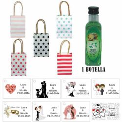 Licor Hierbas en bolsa asa de cartón y tarjeta