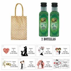 Licor Hierbas en bolsa asa de cartón y tarjeta