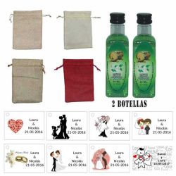 Licor Hierbas en una bolsa de saco y tarjeta