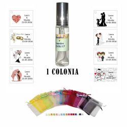 Colonia personalizada para invitados de boda