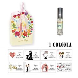 Colonia personalizada detalles boda invitados