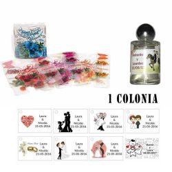 Colonia personalizada para regalos de boda
