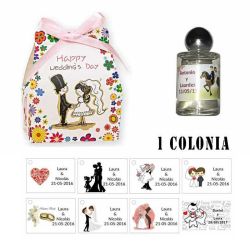 Colonia personalizada en caja con lazo