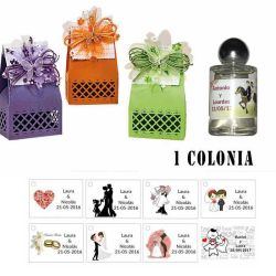 Colonia personalizada regalos para invitados