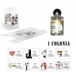Colonia para detalles boda con caja de acetato