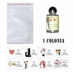 Colonia para regalos de boda en celofán