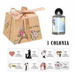Regalos de invitados Colonia personalizada