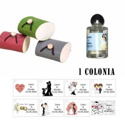Colonia para detalles de boda con caja