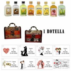 Regalo boda 2 licores con baúl